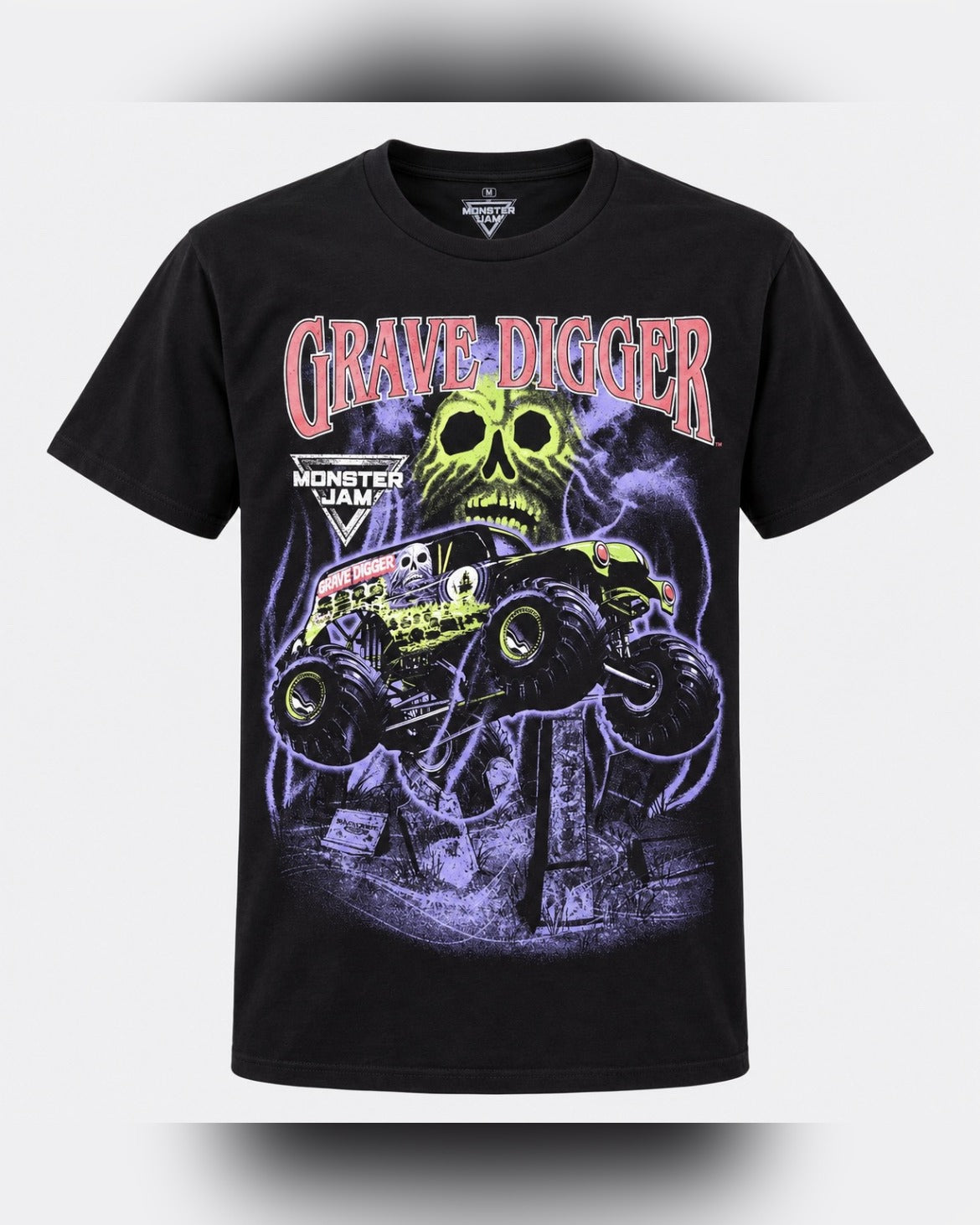 Grave Digger Monster Jam Skull Graveyard Tee
